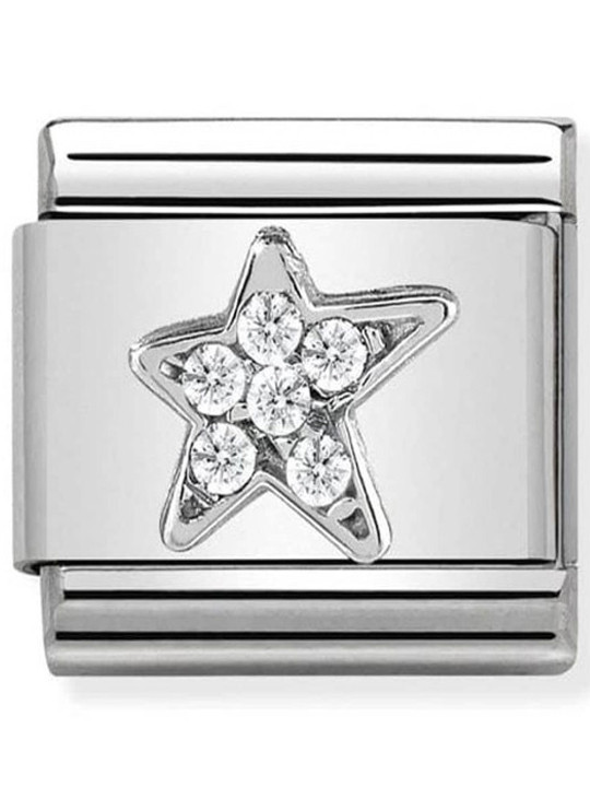 Maillon Nomination classic étoile oxydes en Argent