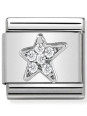 Maillon Nomination classic étoile oxydes en Argent