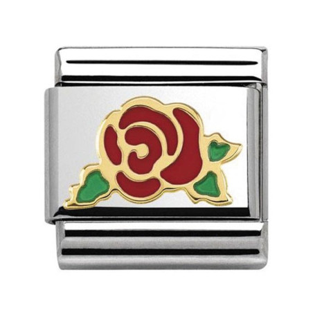 Maillon Nomination classic rose rouge en Or