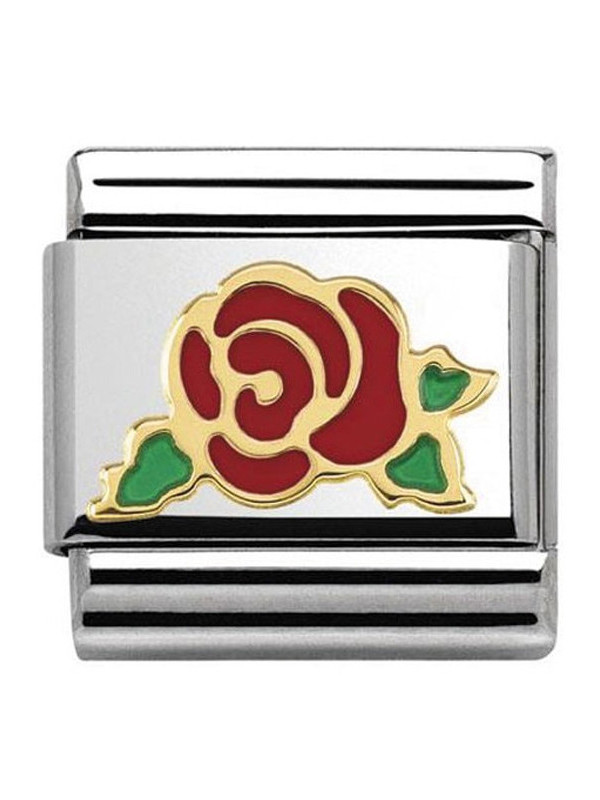 Maillon Nomination classic rose rouge en Or