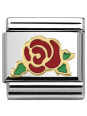Maillon Nomination classic rose rouge en Or