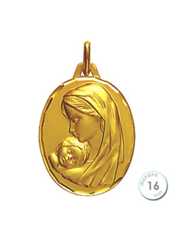 Médaille de baptême Vierge à l'enfant en Or - Augis