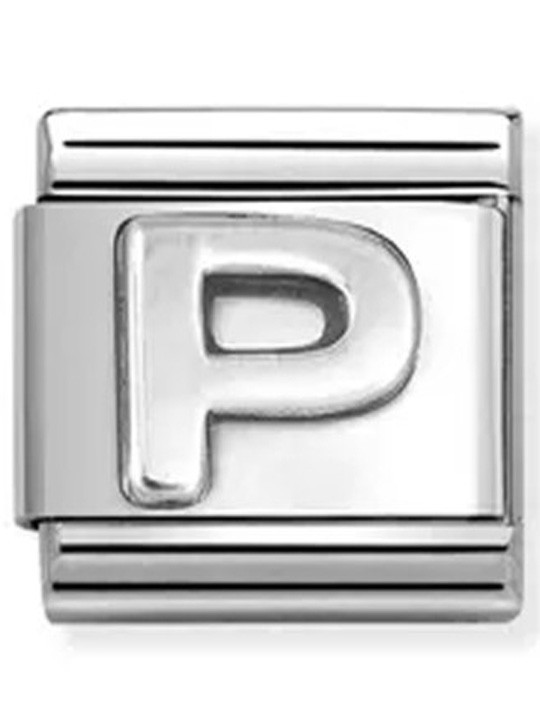 Nomination classic lettre P Argent