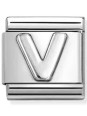 Nomination classic lettre V Argent