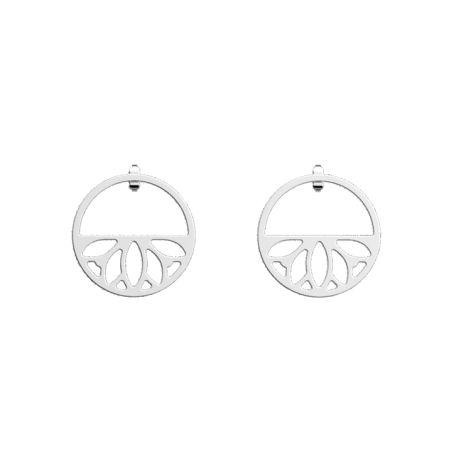 Boucles d'oreilles Lotus couleur Argent Les Georgettes | UB Bijoux
