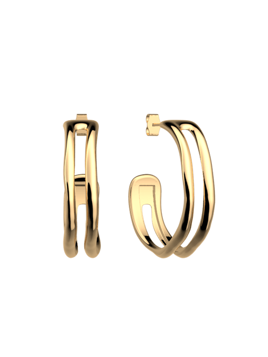 Boucles d'oreilles Pure Organique Dorées Les Georgettes | UB Bijoux