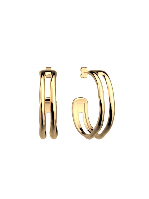 Boucles d'oreilles Pure Organique Dorées Les Georgettes | UB Bijoux