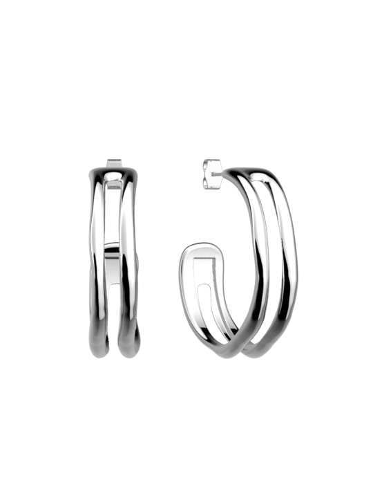 Boucles d'oreilles Pure Organique couleur Argent Les Georgettes | UB Bijoux
