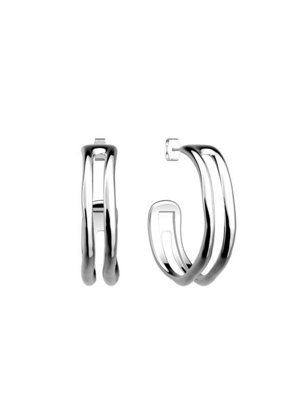 Boucles d'oreilles Pure Organique couleur Argent Les Georgettes | UB Bijoux