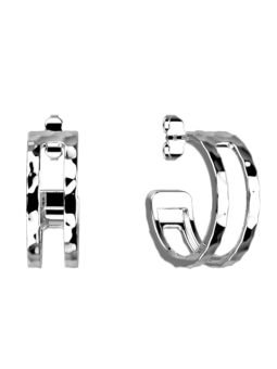 Boucles d'oreilles Pure Martelée couleur Argent Les Georgettes | UB Bijoux