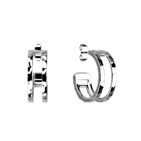 Boucles d'oreilles Pure Martelée couleur Argent Les Georgettes | UB Bijoux