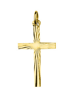 Pendentif Croix Or Jaune Facetté | UB Bijoux
