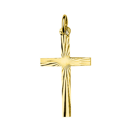 Pendentif Croix Or Jaune Facetté | UB Bijoux