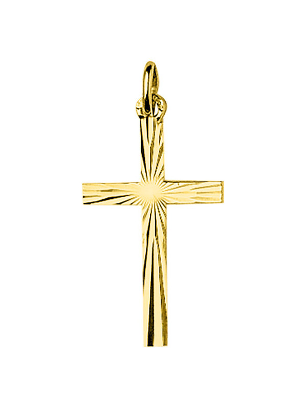 Pendentif Croix Or Jaune Facetté | UB Bijoux