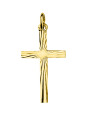 Pendentif Croix Or Jaune Facetté | UB Bijoux