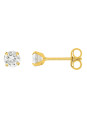 Boucles d'Oreilles Clous Or Jaune et Oxyde de Zirconium 4 mm | UB Bijoux