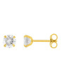 Boucles d'Oreilles Clous Or Jaune et Oxyde de Zirconium 5 mm | UB Bijoux