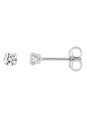 Boucles d'Oreilles Clous Or Blanc et Oxyde de Zirconium 3 mm | UB Bijoux