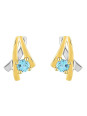 Boucles d'Oreilles Or Jaune et Rhodium Topaze Bleu | UB Bijoux