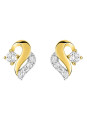 Boucles d'Oreilles Or Jaune et Rhodium Oxydes de Zirconium | UB Bijoux