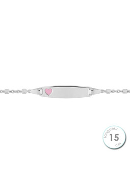 Gourmette Enfant Argent Coeur Rose | UB Bijoux