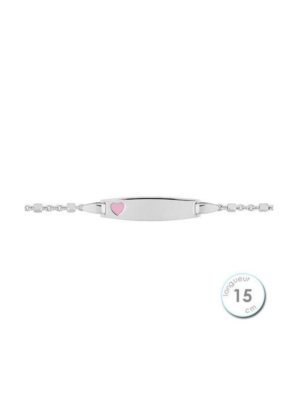 Gourmette Enfant Argent Coeur Rose | UB Bijoux