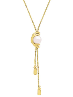 Collier Argent Doré et Perle Champagne Jourdan Dune | UB Bijoux