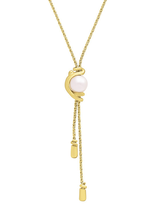 Collier Argent Doré et Perle Champagne Jourdan Dune | UB Bijoux