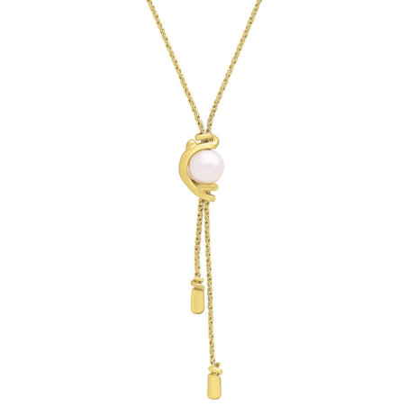 Collier Argent Doré et Perle Champagne Jourdan Dune | UB Bijoux