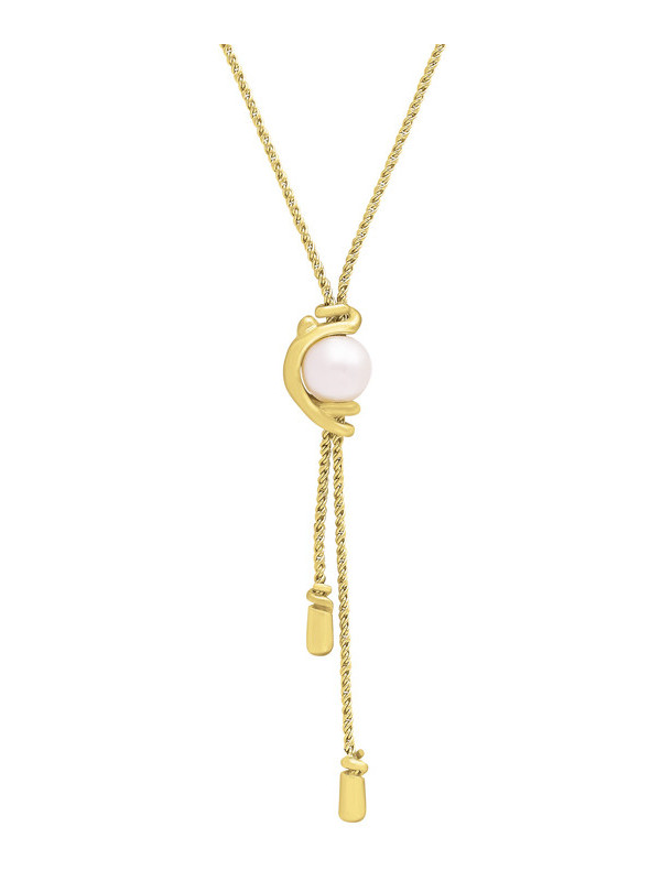 Collier Argent Doré et Perle Champagne Jourdan Dune | UB Bijoux