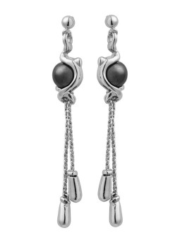 Boucles d'Oreilles Argent et Hématite Jourdan Dune | UB Bijoux