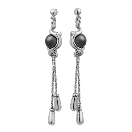 Boucles d'Oreilles Argent et Hématite Jourdan Dune | UB Bijoux