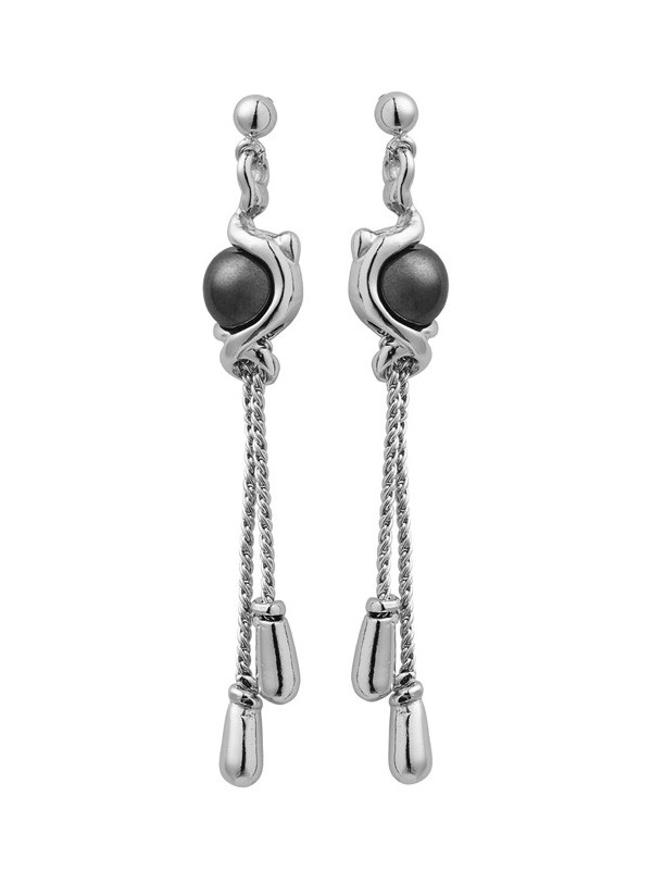 Boucles d'Oreilles Argent et Hématite Jourdan Dune | UB Bijoux