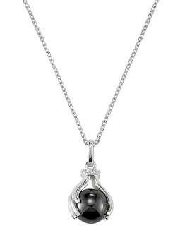 Collier Argent Hématite et Oxydes de Zirconium Jourdan Hélicé | UB Bijoux
