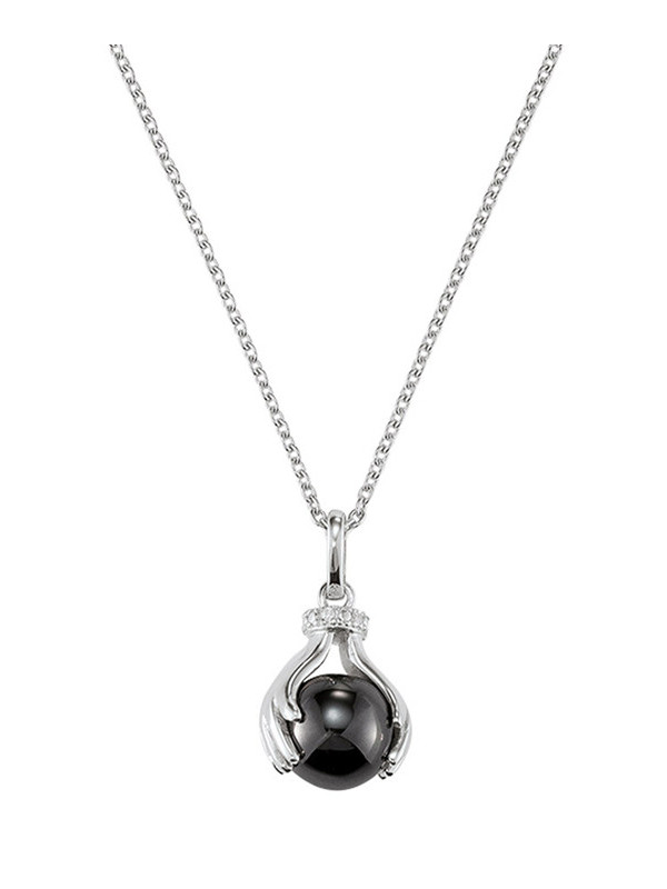Collier Argent Hématite et Oxydes de Zirconium Jourdan Hélicé | UB Bijoux