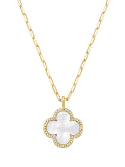 Collier Argent Doré Nacre et Oxydes de Zirconium Charles Garnier | UB Bijoux