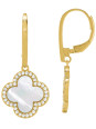 Boucles d'Oreilles Argent Doré Nacre et Oxydes de Zirconium Charles Garnier | UB Bijoux