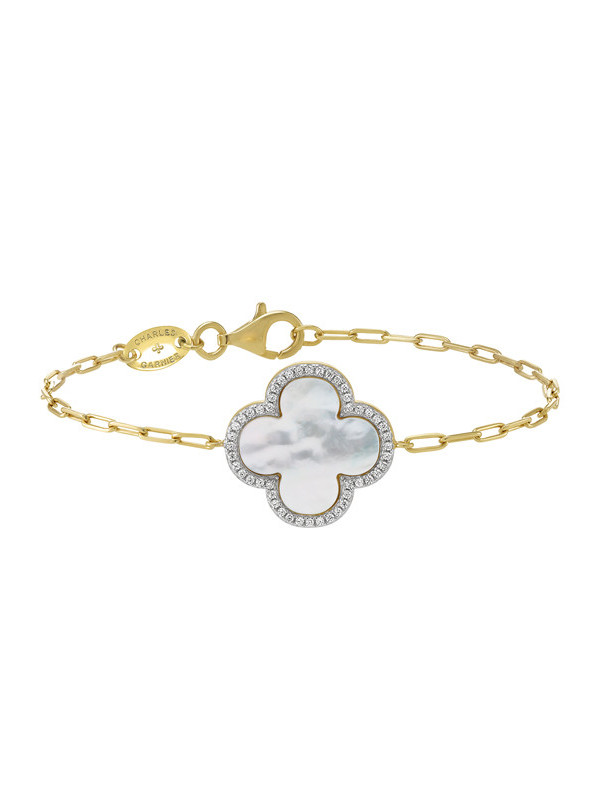 Bracelet Argent Doré Nacre et Oxyde de Zirconium Charles Garnier | UB Bijoux