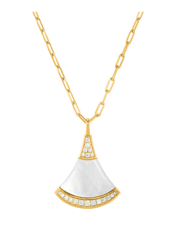 Collier Argent Doré Nacre et Oxydes de Zirconium Charles Garnier | UB Bijoux