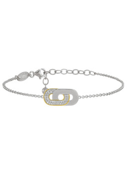 Bracelet Argent Bicolore et Oxydes de Zirconium Charles Garnier | UB Bijoux