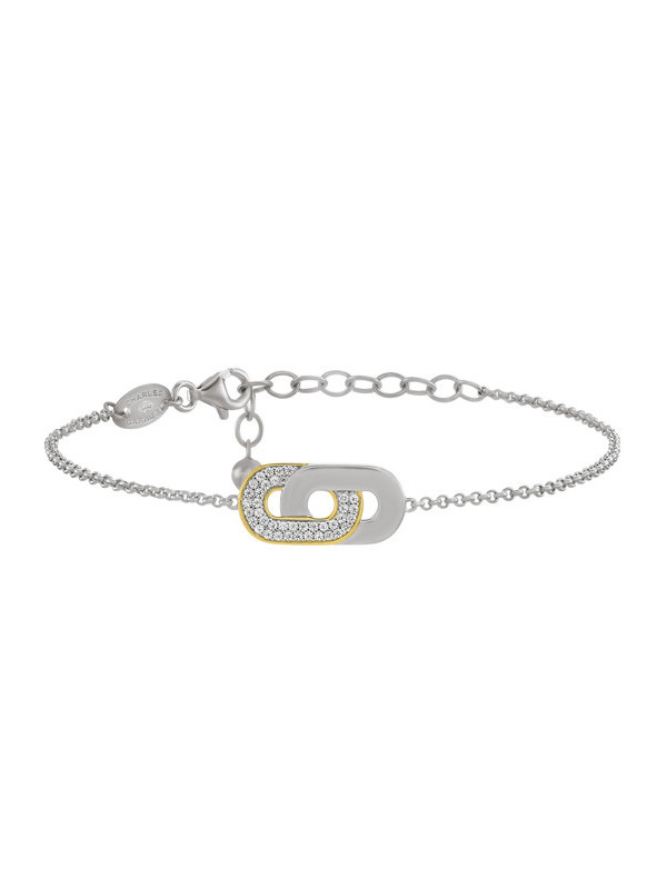Bracelet Argent Bicolore et Oxydes de Zirconium Charles Garnier | UB Bijoux