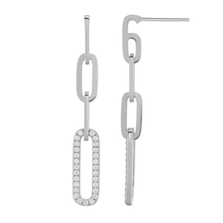 Boucles d'Oreilles Argent et Oxydes de Zirconium Charles Garnier | UB Bijoux