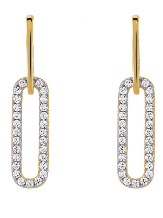 Boucles d'Oreilles Argent Bicolore et Oxydes de Zirconium Charles Garnier | UB Bijoux