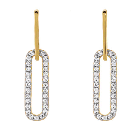 Boucles d'Oreilles Argent Bicolore et Oxydes de Zirconium Charles Garnier | UB Bijoux