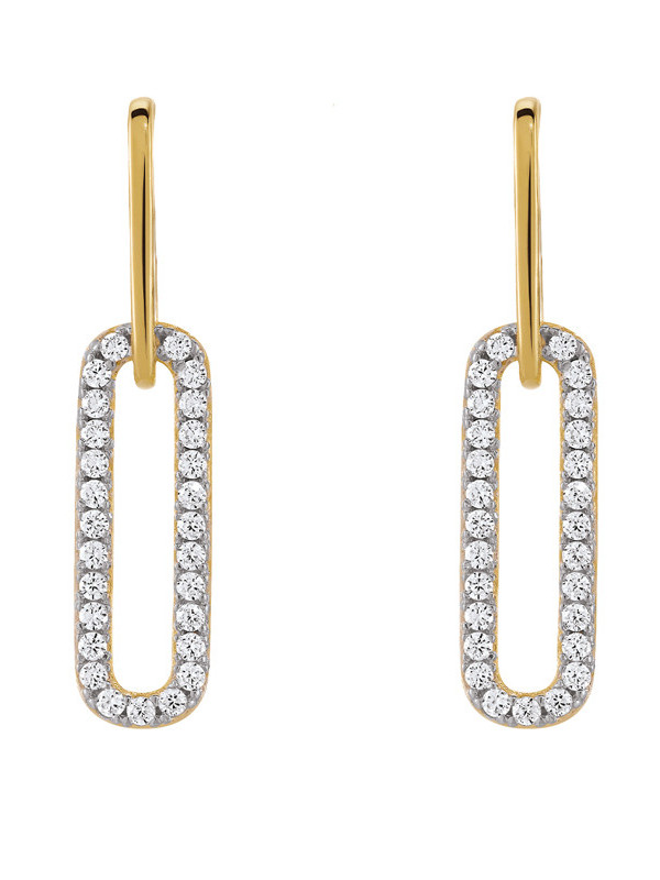Boucles d'Oreilles Argent Bicolore et Oxydes de Zirconium Charles Garnier | UB Bijoux
