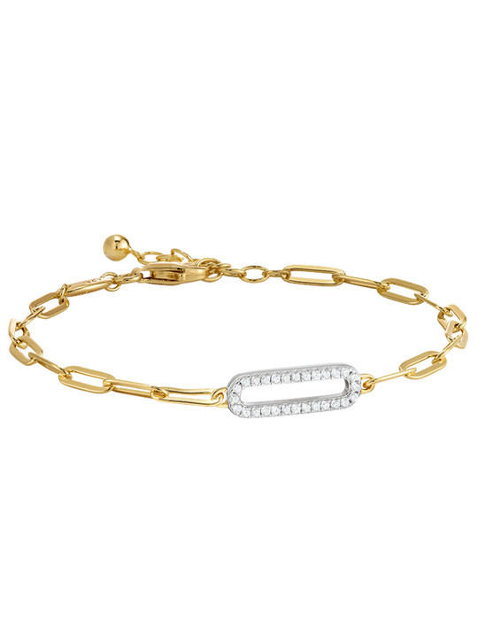 Bracelet Argent Bicolore et Oxydes de Zirconium Charles Garnier | UB Bijoux