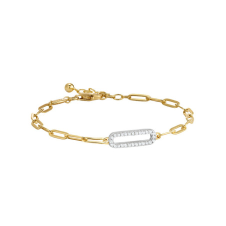 Bracelet Argent Bicolore et Oxydes de Zirconium Charles Garnier | UB Bijoux