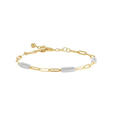 Bracelet Argent Bicolore et Oxydes de Zirconium Charles Garnier | UB Bijoux