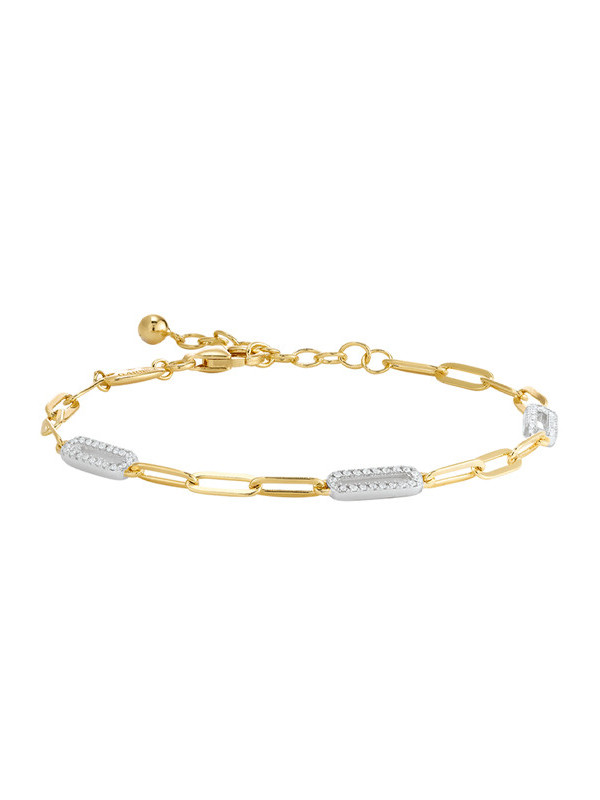Bracelet Argent Bicolore et Oxydes de Zirconium Charles Garnier | UB Bijoux