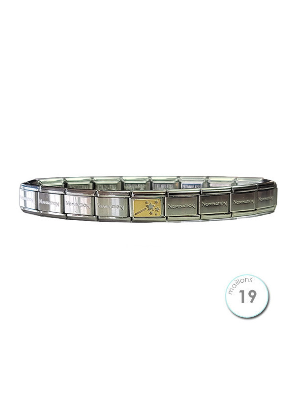 Bracelet Nomination base Acier et Baguette Magique Or